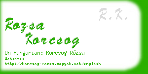 rozsa korcsog business card