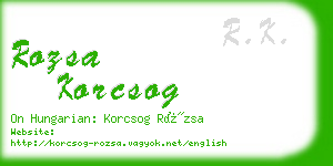 rozsa korcsog business card